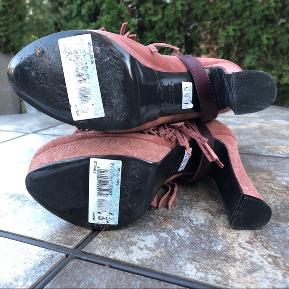 Just Cavelli Yoda 17 Fringe Platform Suede Heeled Boots - Picture 10 of 12